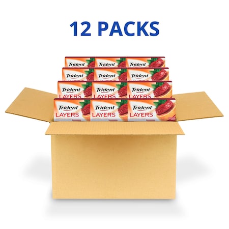 Trident Trident Layers Wild Strawberry/Tangy Citrus Gum 14 Pieces, PK144 60001